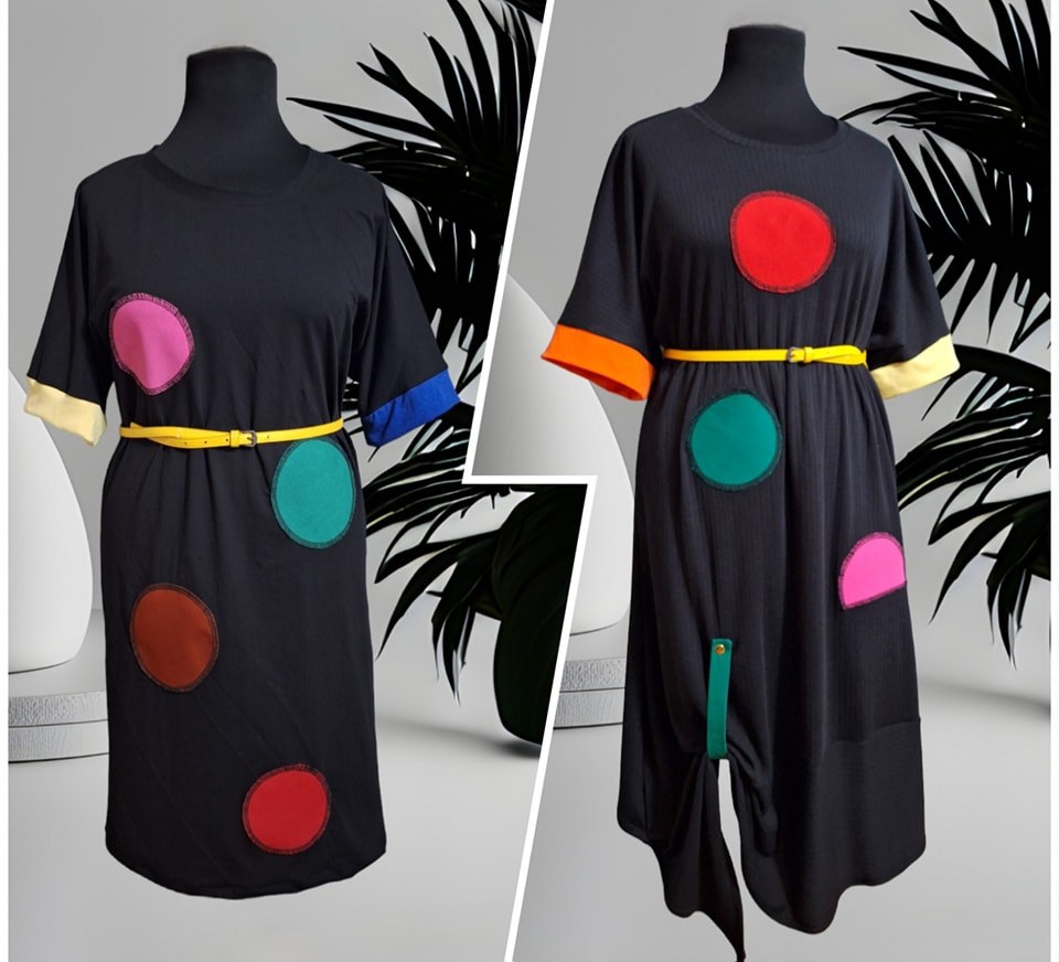 Haljina s kolutovima — dvije varijante na manekenu