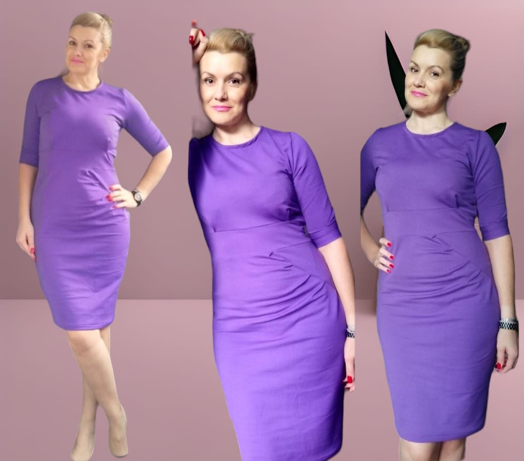 Ljubičasta pencil haljina — model