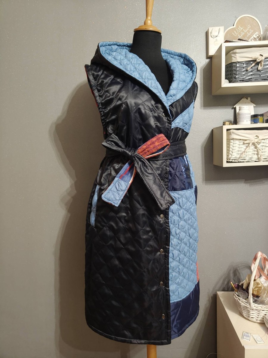 Prslak patchwork — bočni prikaz